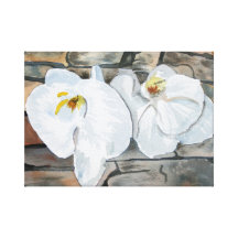 Orchideen-Blumen-Leinwand-Kunstdruck Gespannter Galeriedruck