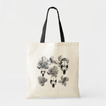Orchideen und Schädel-Tasche