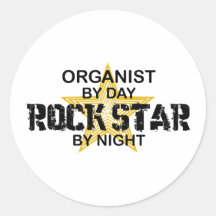Organist-Rockstar bis zum Nacht Runde Aufkleber