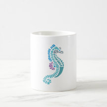 Ornament Jugendstil Art Nouveau Seepferd sea horse Tee Tassen