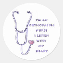 Orthopädisches Krankenschwester-Herz Runde Sticker