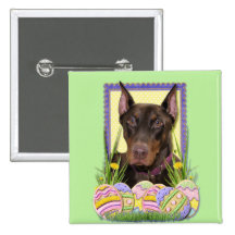 Osterei-Plätzchen - Dobermann Anstecknadel