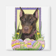 Osterei-Plätzchen - Dobermann Kühlschrankmagnete