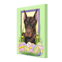 Osterei-Plätzchen - Dobermann Gespannter Galeriedruck