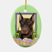 Osterei-Plätzchen - Dobermann Ornament