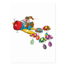 Osterhase Flugzeug Postkarten