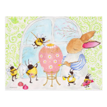 Osterhase und Bienen Postkarten