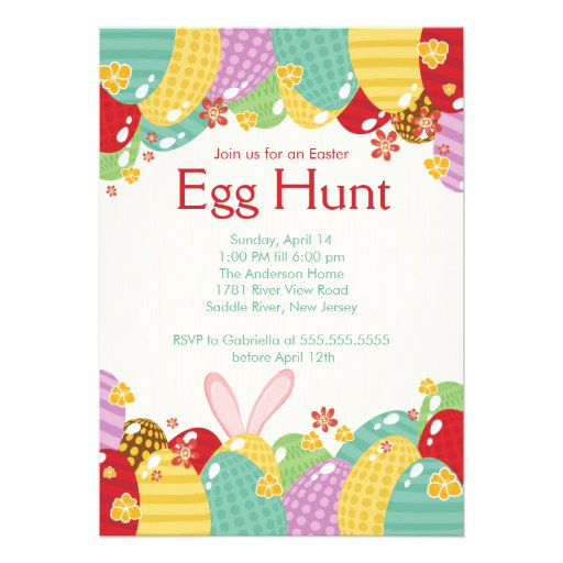 Osterhasen-Ei-Jagd-Ostern-Party Einladung