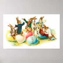 Osterhasen-Konzert Vintag Posterdrucke