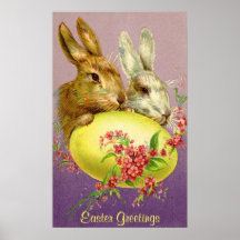 Osterhasen und Ei-Vintages Plakat