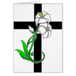 Osterlilien und Kreuz Grußkarten