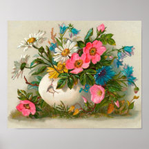 Ostern-Blumen-Vintage Blumenkunst Plakatdrucke