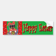 Ostern-Dackel Autoaufkleber
