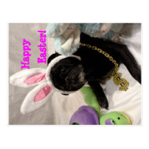 Ostern-Mopspostkarte
