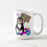 Ostern-Pinguin mit farbigen Eiern Teetassen