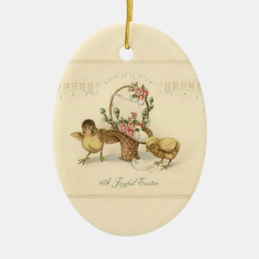 Ostern-Postkarte - Küken, Eier u. Korb-Dekoration Weihnachtsornament