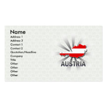 Österreich-Flaggen-Karte 2,0 Visitenkartenvorlagen