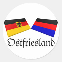 Ostfriesland, Deutschland-Flaggen-Fliesen Runder Aufkleber