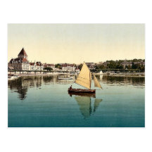 Ouchy, vom See, Geneva See, die Schweiz cla Postkarte