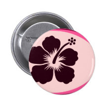 Ovaler Form-Hibiskusentwurf Button