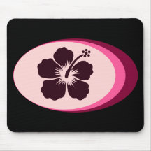 Ovaler Form-Hibiskusentwurf Mauspads