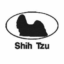 Ovales gesticktes Hemd Shih Tzu