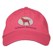 Ovales Labrador retriever stickte Hut (Rosa) Bestickte Caps