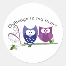 Owlways in meinem Herzen, romantische Geschenke de Runder Sticker