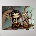 Owlyn KUNST-DRUCK-Eulen-Feephantasie poster