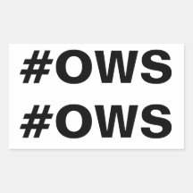 #OWS Occupy Wall Street Hashtag Rechteck-Aufkleber