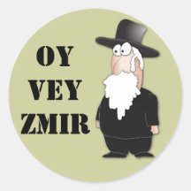 Oy Vey lustiger jüdischer Rabbiner - cooler Cartoo Aufkleber