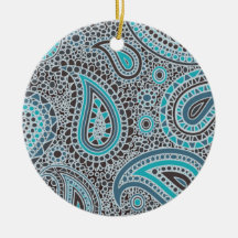 Ozean-Blau Paisley Weihnachtsbaum Ornamente