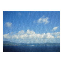Ozean-Insel-Paradies-Mosaik-Fliesen-Blick Einladungskarte