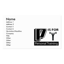 P ist für persönliches Training Visitenkarten Vorlagen