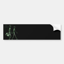 Paar-reisende Röntgenblick-Skelette - Grün Auto Sticker