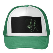 Paar-reisende Röntgenblick-Skelette - Grün Baseballcap
