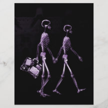 Paar-reisende Röntgenstrahl-Visions-Skelette - lil Bedruckte Flyer