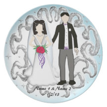 Paare, die Gedächtnis 1 wedding sind Flache Teller
