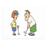 Paare, die zusammen Golf spielen, bleiben zusammen Postkarten