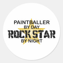 Paintballer Rockstar bis zum Nacht Runde Aufkleber