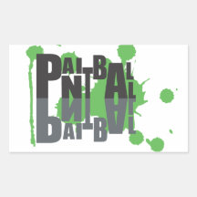 Paintballschwarzes auf grünem Logoaufkleber