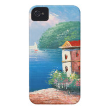Painting Of A Seaside Villa In Italy iPhone 4 Case