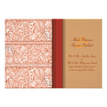 Paisley-Leidenschaft - Orange (Hennastrauch) (Hoch Personalisierte Einladungen