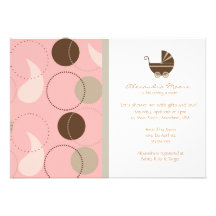 Paisley- u. Buggy-Baby-Duschen-Einladung