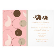 Paisley- u. Elefant-Babyparty-Einladung