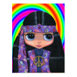 Paisleyhippie-Puppen-Postkarte