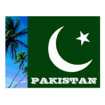 Pakistan-Flagge Postkarte