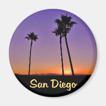 Palme-Silhouette in San Diego Kühlschrankmagnete