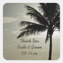 Palme-Strand-Hochzeit danken Ihnen Aufkleber