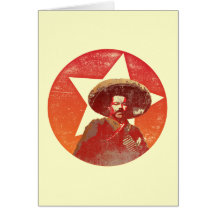 Pancho Landhaus-Vintager roter Stern Grußkarte